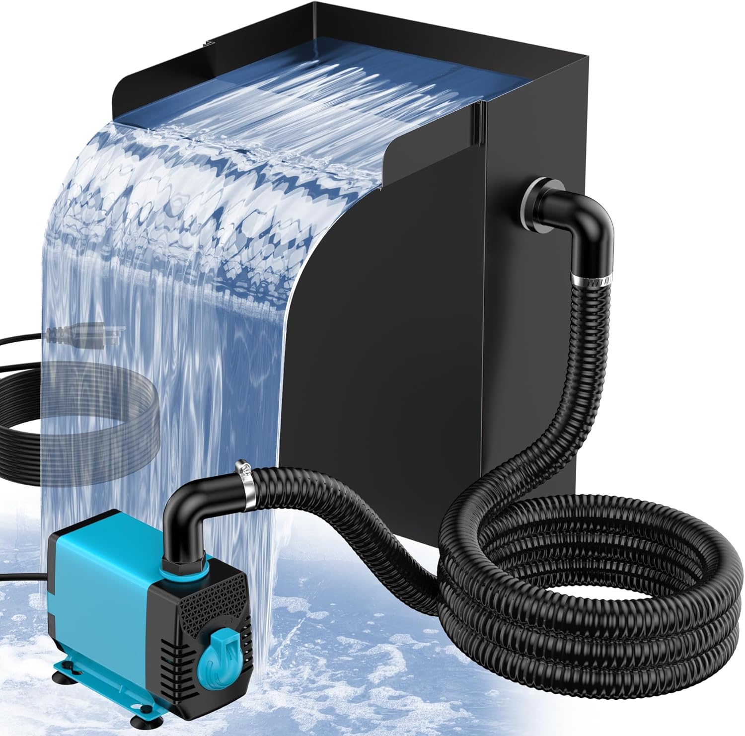 40W 660GPH Electric Waterfall Pump Kit with 8"x13.4" Spillway