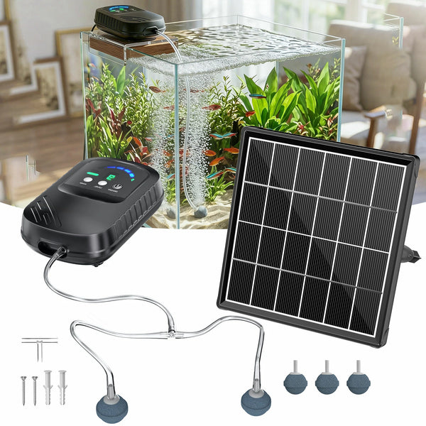 3W Solar Pond Aerator with 2200mAh Battery & Digital Display