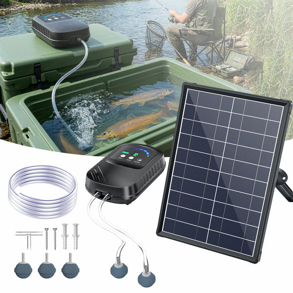 8W Solar Pond Aerator With 4400mAh Battery