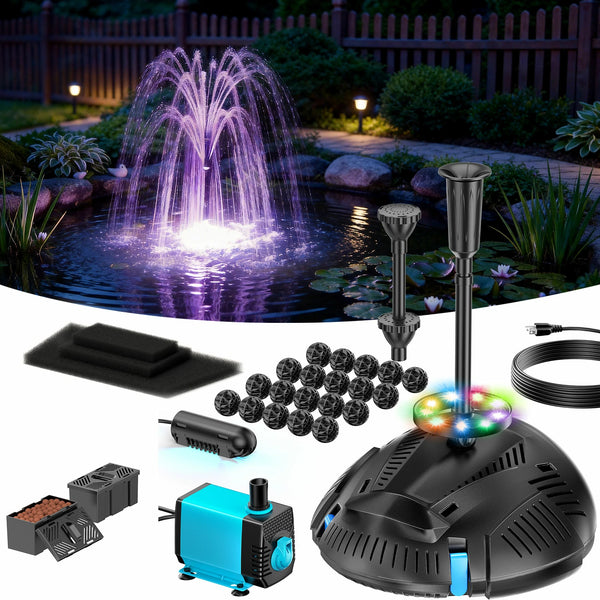 PF300 660GPH AC Pond Filter Fountain with Light