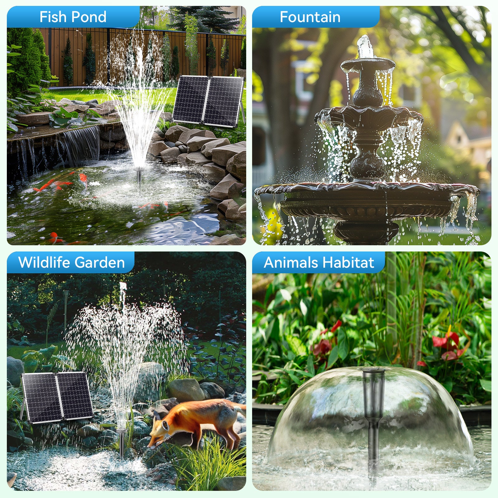 55W 580GPH Solar Water Fountain Pump