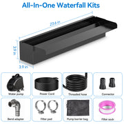6′ x 6′ Pond Starter Kit | 5-in-1 Filter, Waterfall, Lights, Pond Liner & Underlayment