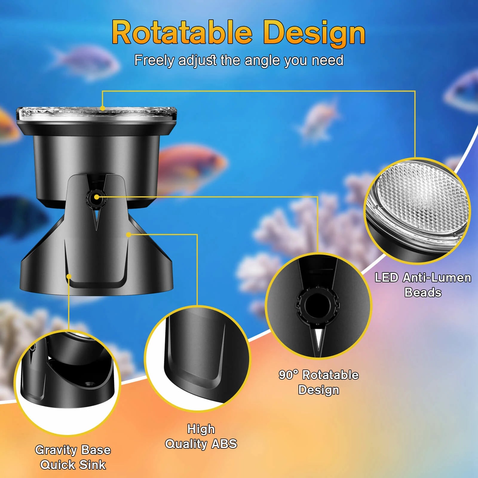 6-Head Warmwhite Underwater Electric Pond Lights with Memory Function