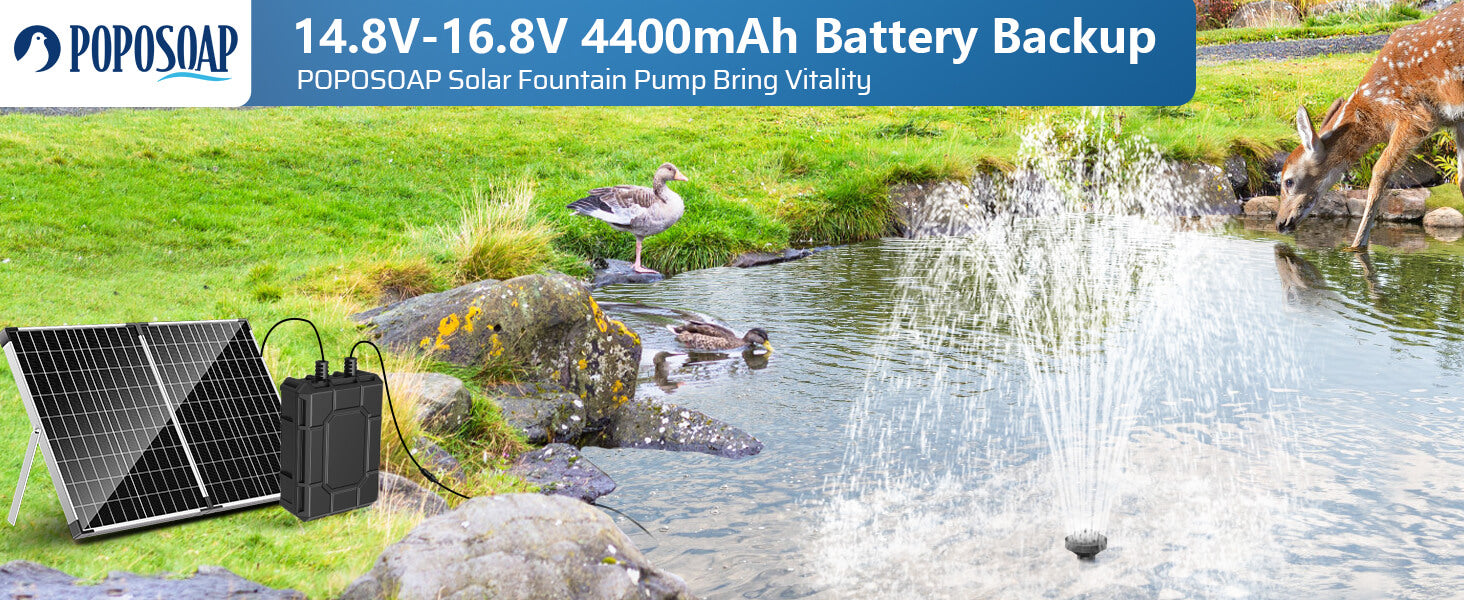 4400mAh Battery Backup for 45W/50W/55W Solar Fountain Pump