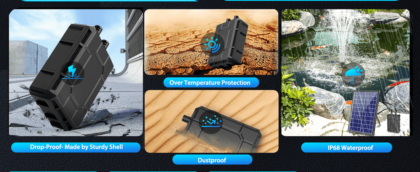 1800mAh Battery Backup for 6W/6.5W/8W Solar Fountain Pump