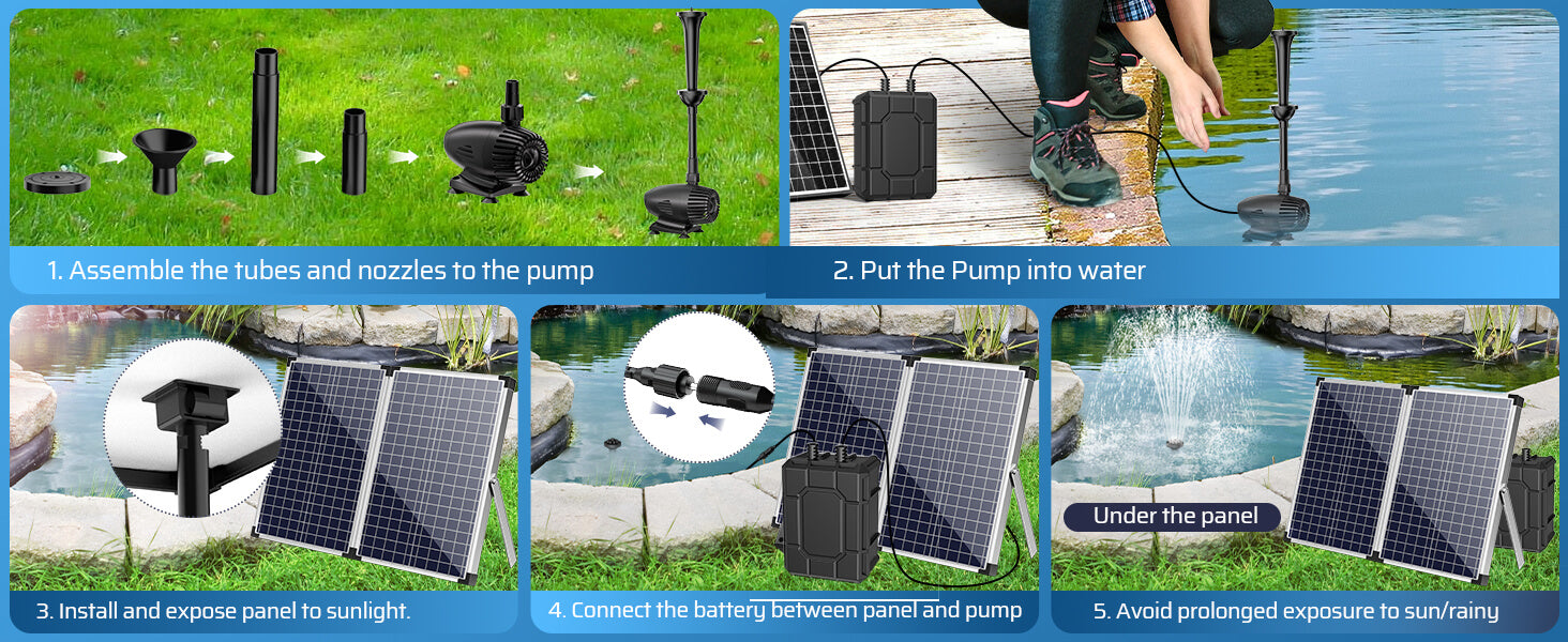 5200mAh Battery Backup for 55W/70W/75W Solar Fountain Pump