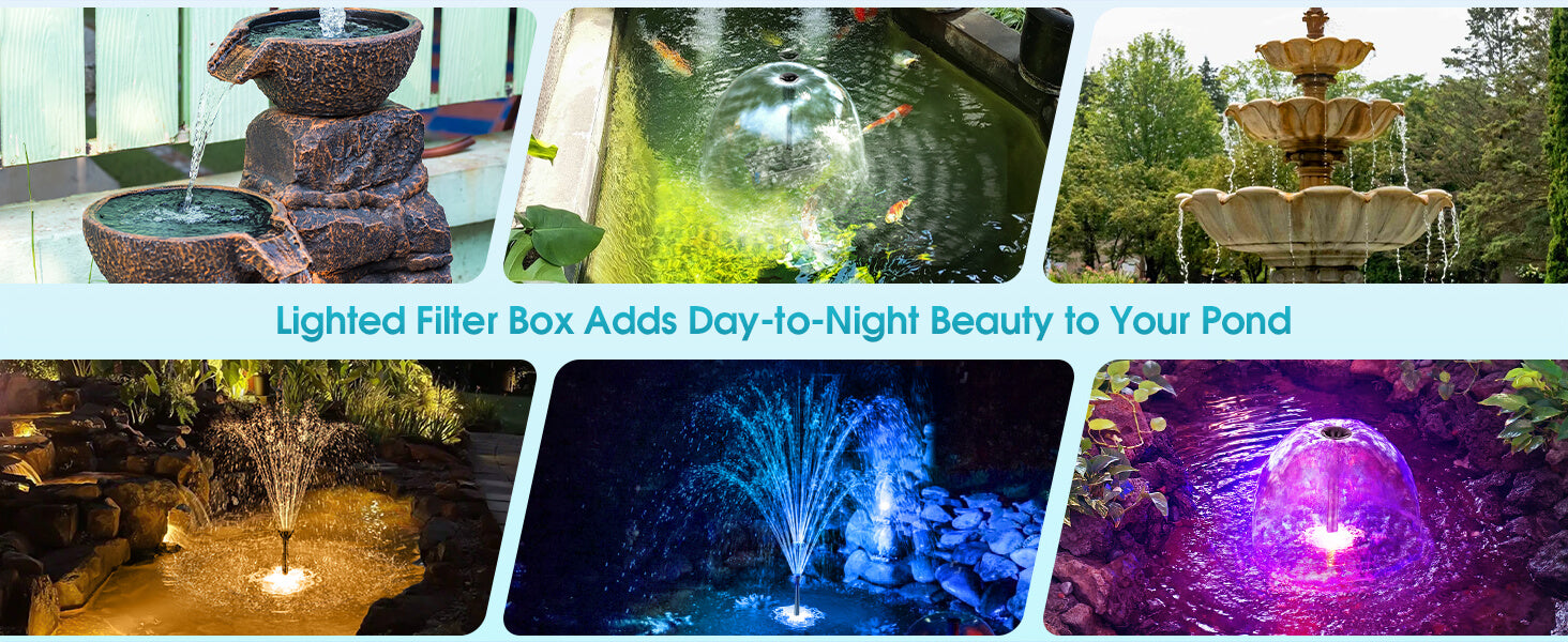 Transform Your Pond with Vibrant RGB Lighting from Day to Night
