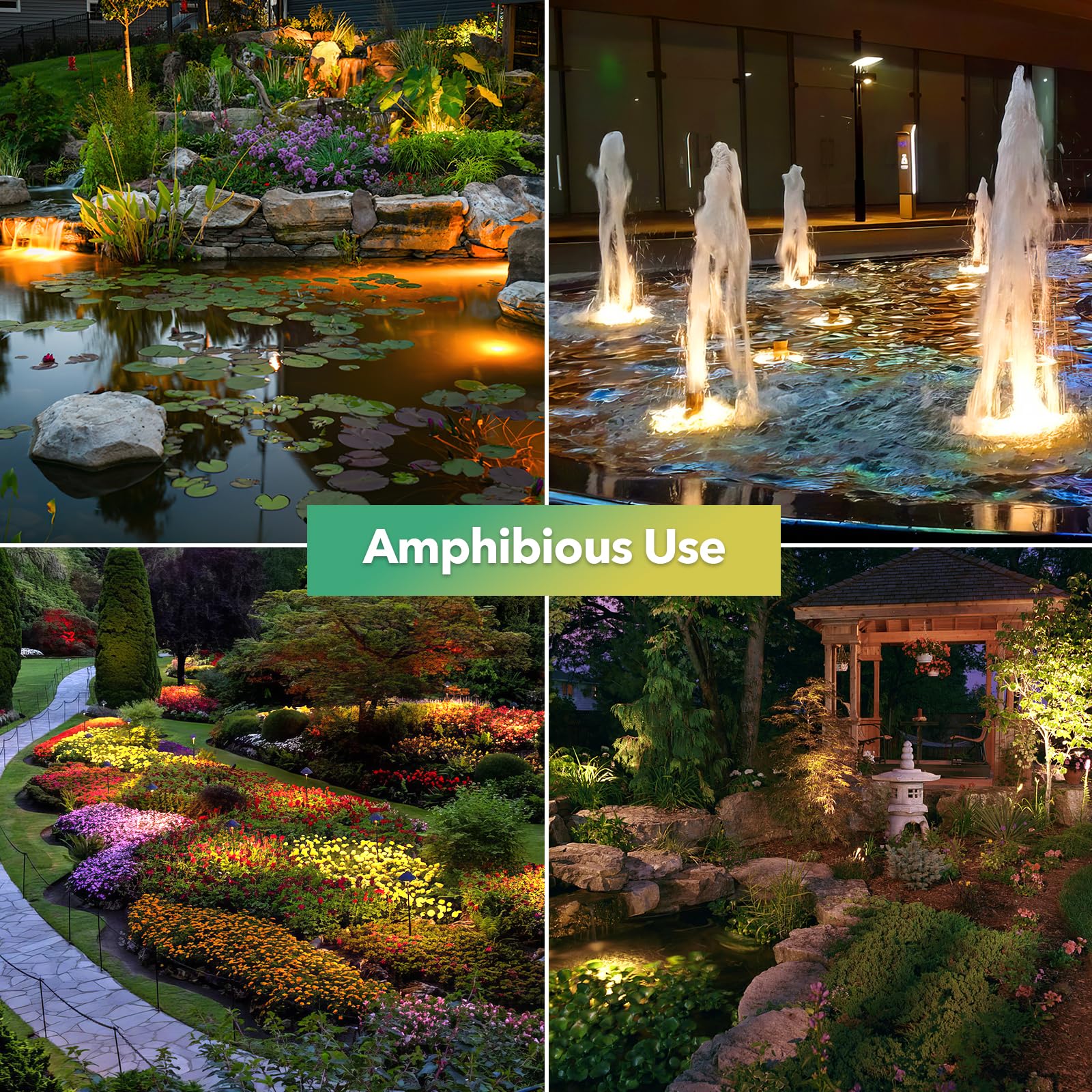 Underwater Solar Pond Lights Amphibious Use