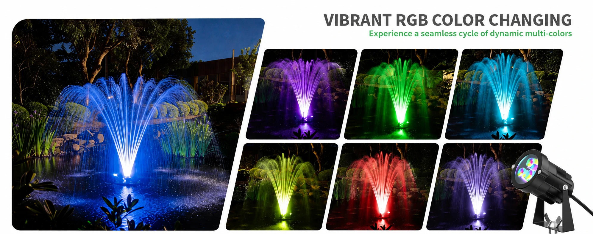 Vibrant RGB floating fountain lights pc