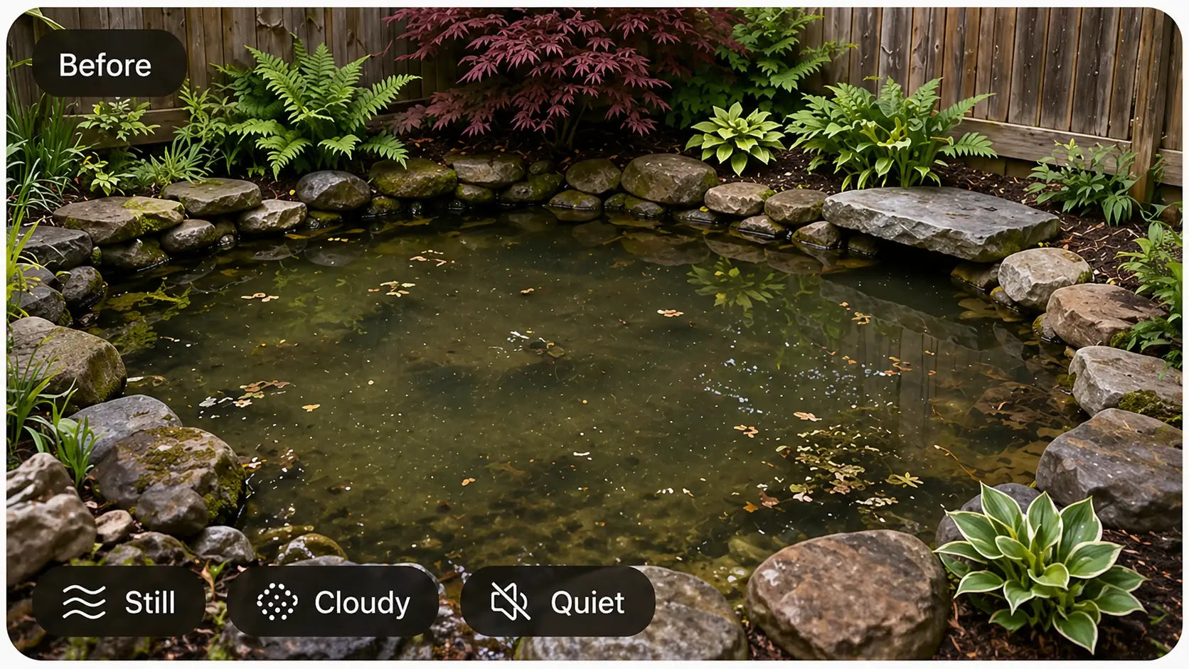 Small Pond Looking Still, Cloudy, or Lifeless