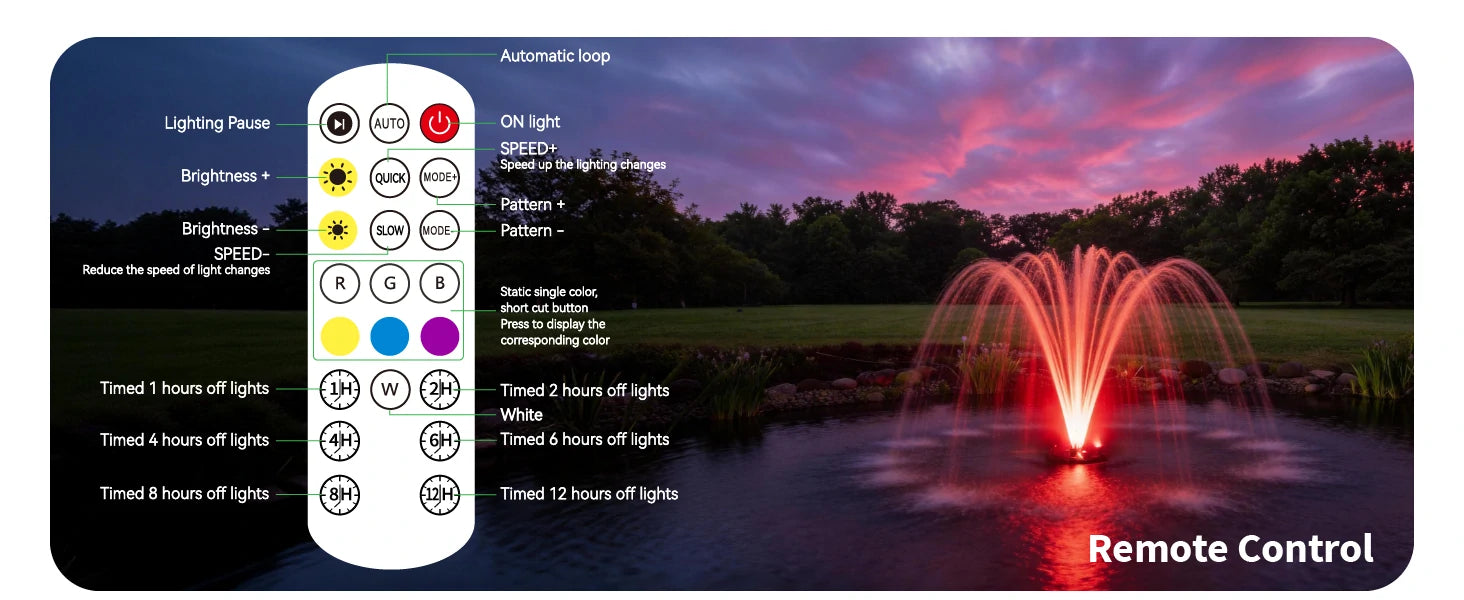 floating pool fountain with lights multi-color pc