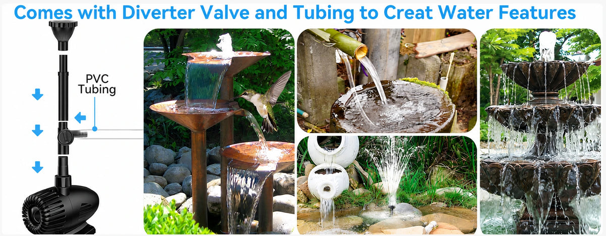 fountain pump solar tubing