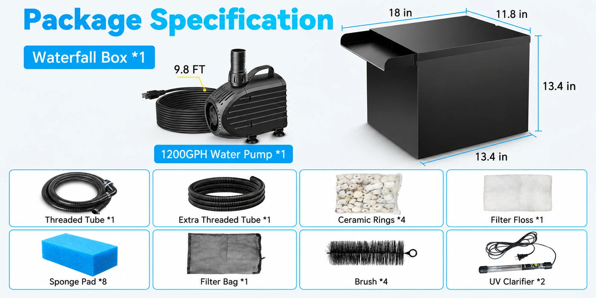 garden pond waterfall kits package