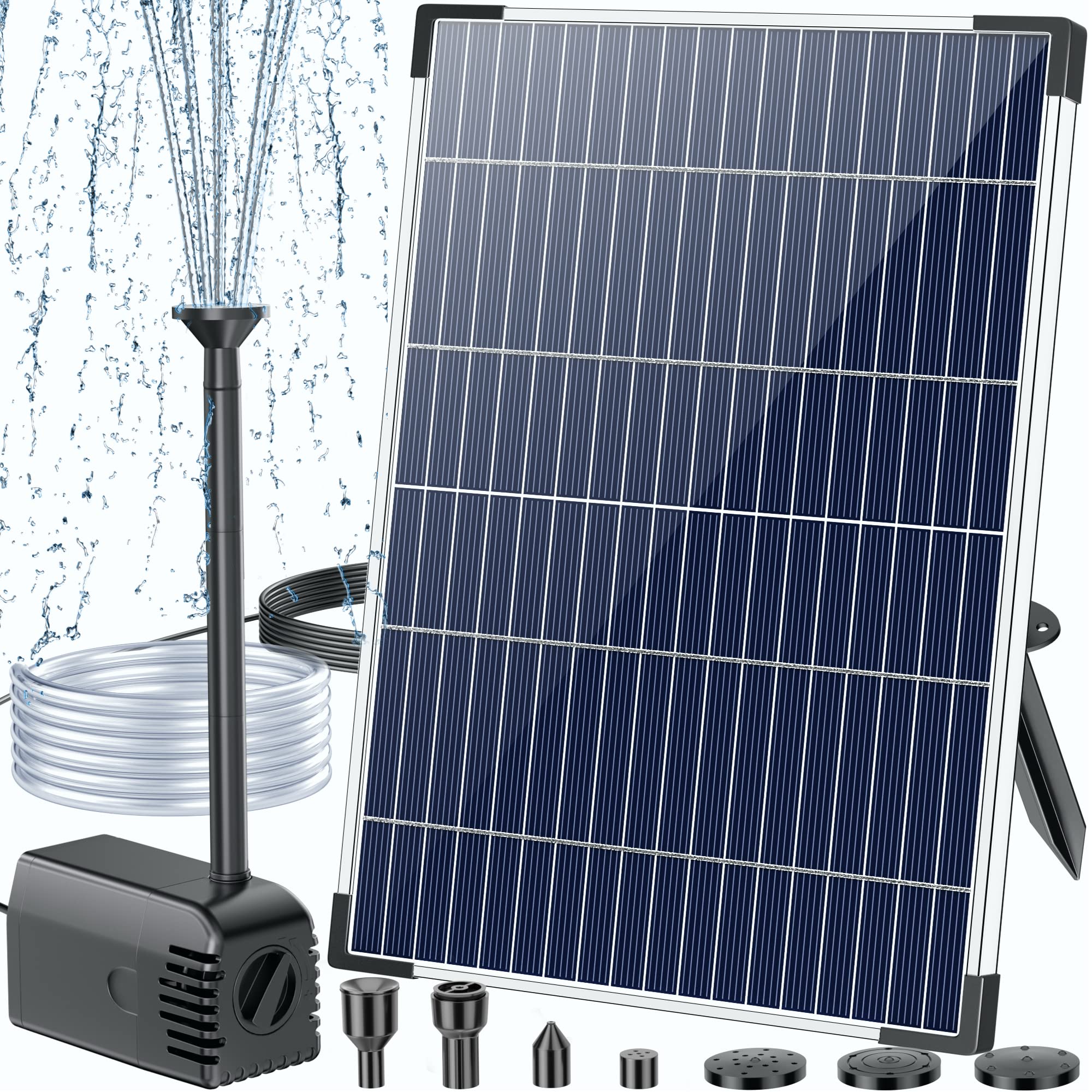 12W 160GPH Solar Water Fountain Pump - Black Pump