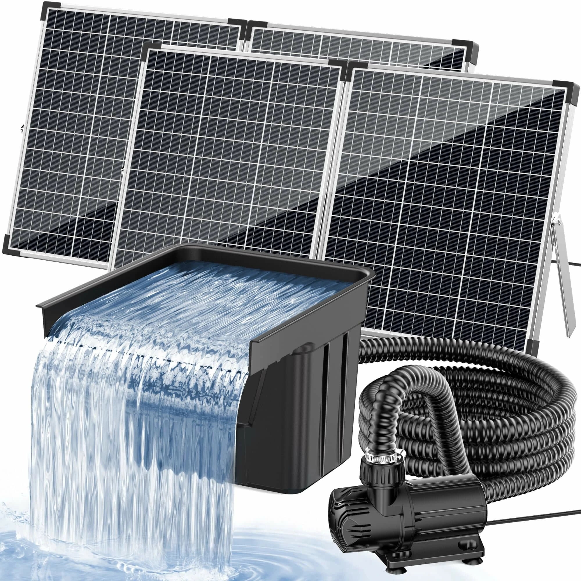 120W 1600GPH Solar Waterfall Pump Kit with 12.6"x15" Spillway