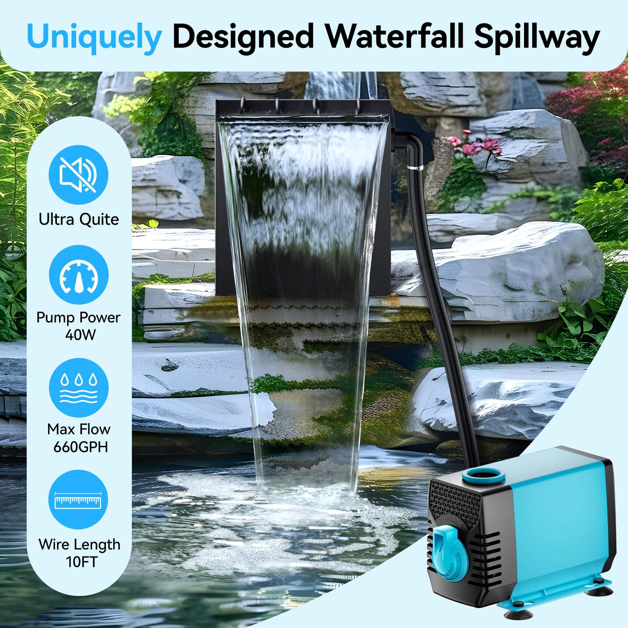 metal waterfall spillway,pond with waterfall kit,small waterfall kit