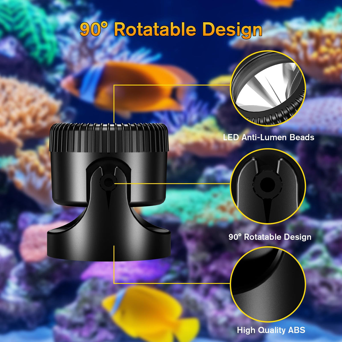 Miabiual 4 Pack Submersible Pond Lights - IP68 Waterproof LED Underwater Spotlights With Color Lenses For Garden, Fountain, Aquarium Decor