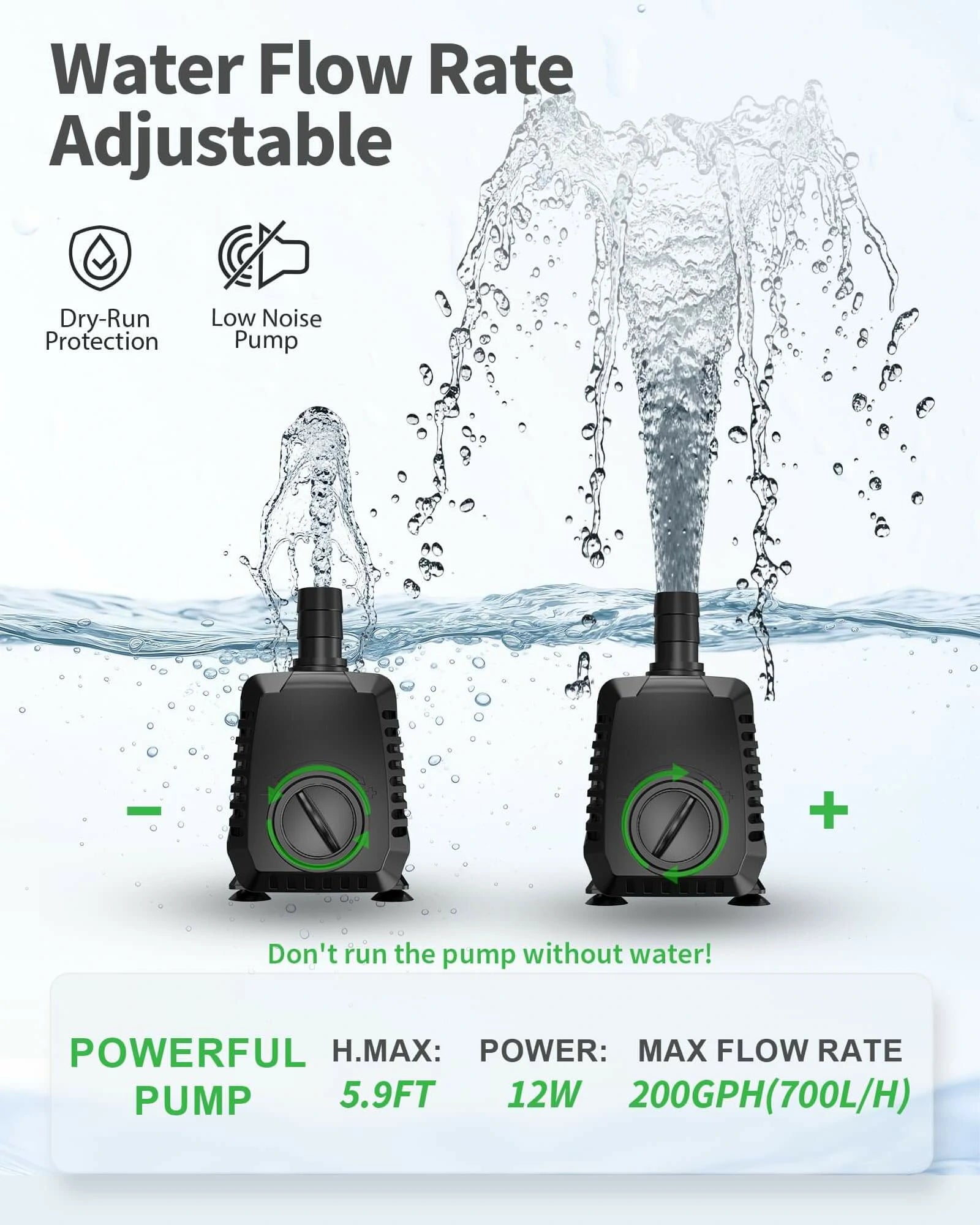 200GPH Submersible Water Pump
