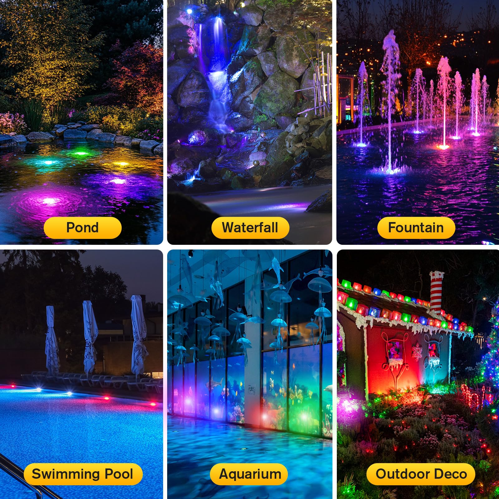 4-Head Colored Underwater Electric Pond Lights