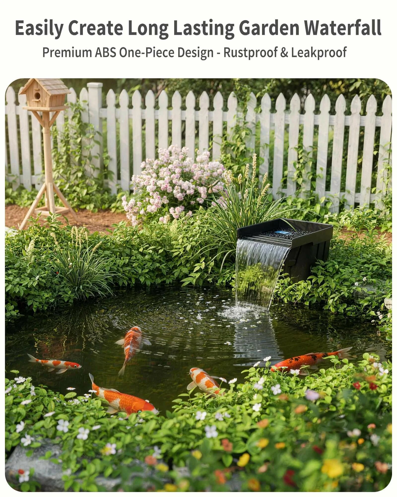 100W 1200GPH Solar Waterfall Pump Kit with 12.6"x15" Spillway