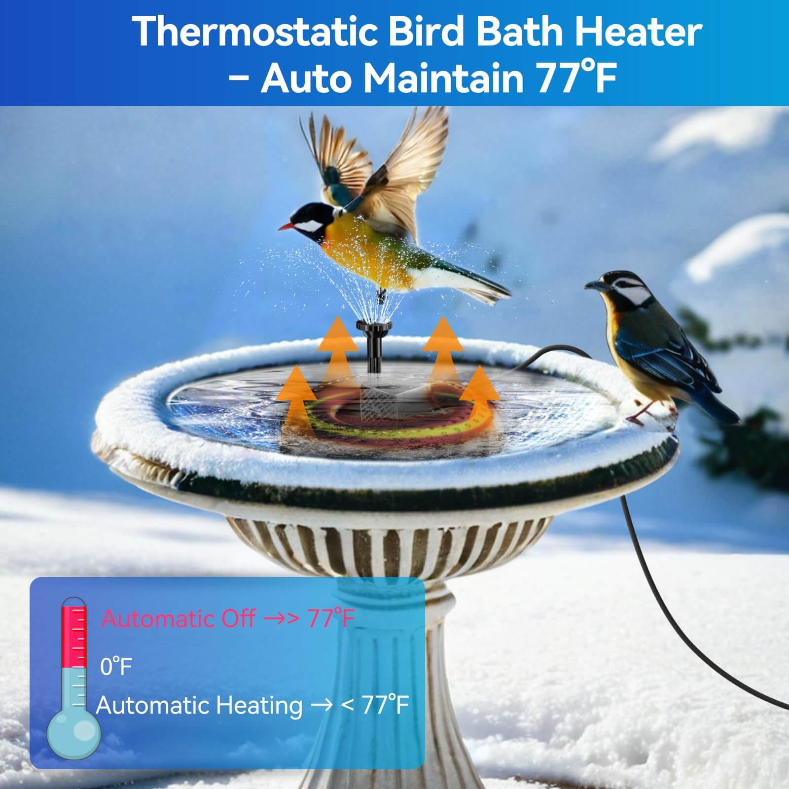 70W AC Bird Bath Heater Fountain