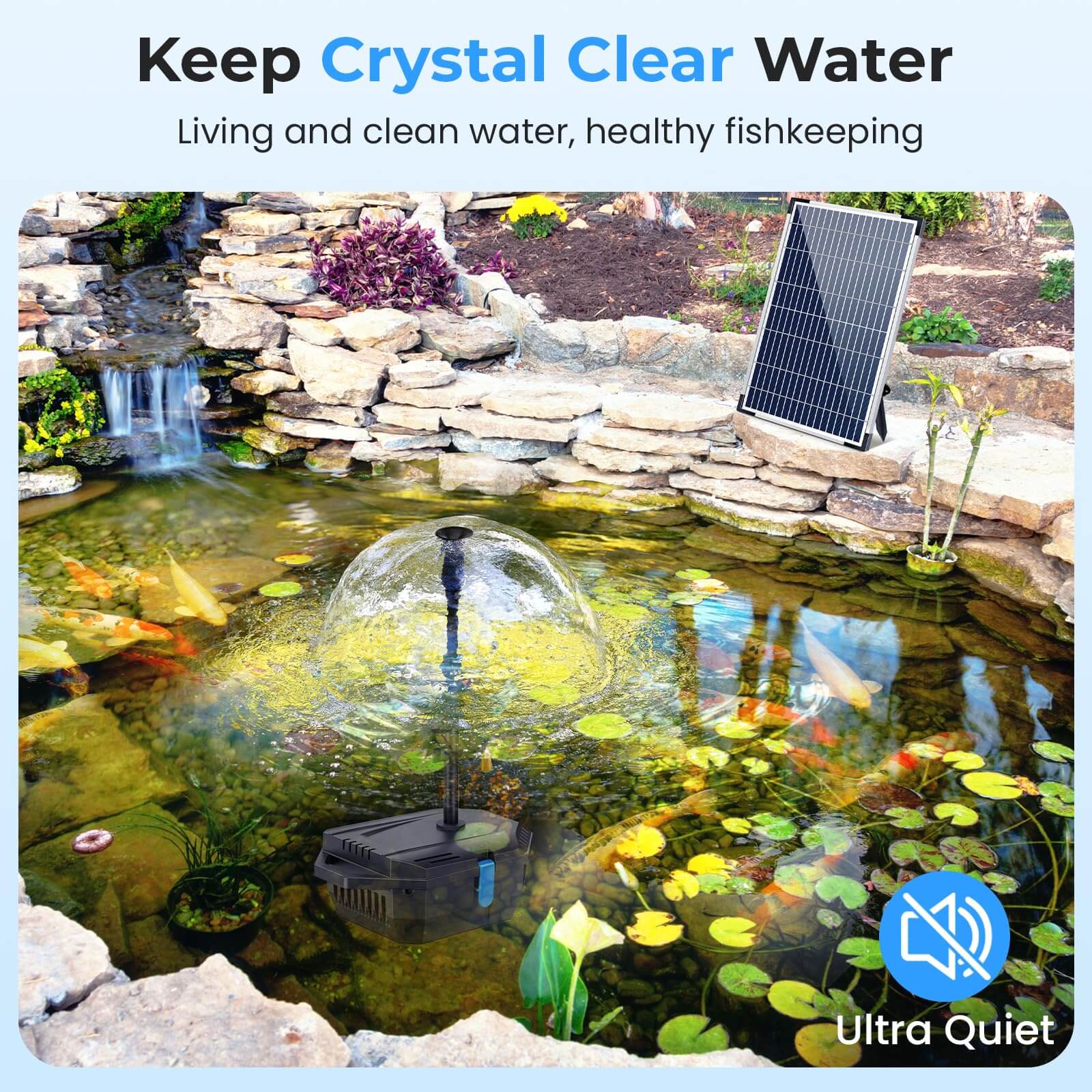 solar pond pump with filter,solar powered pond filter and fountain