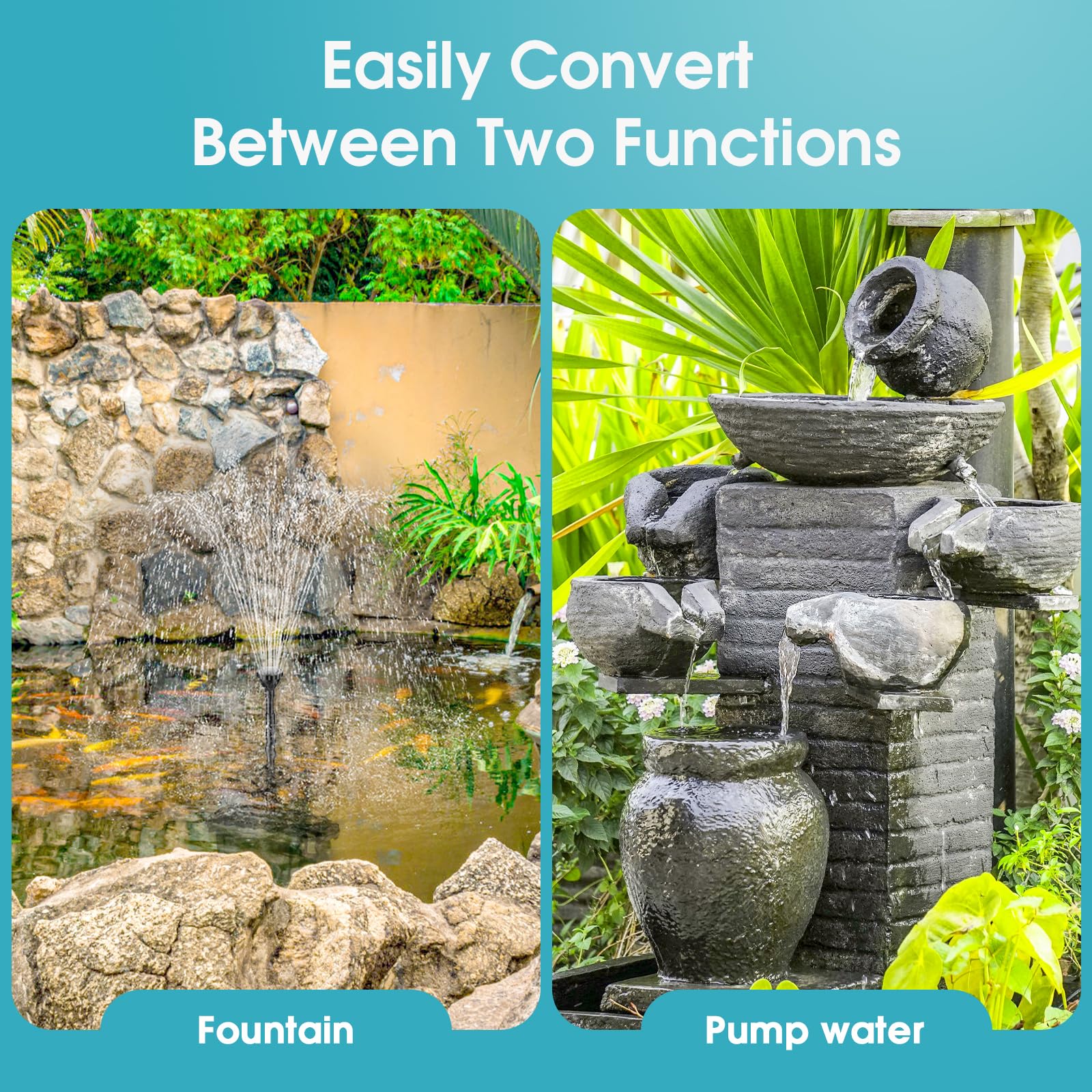 P2326D 40W 660GPH AC Pond Filter Fountain with Light