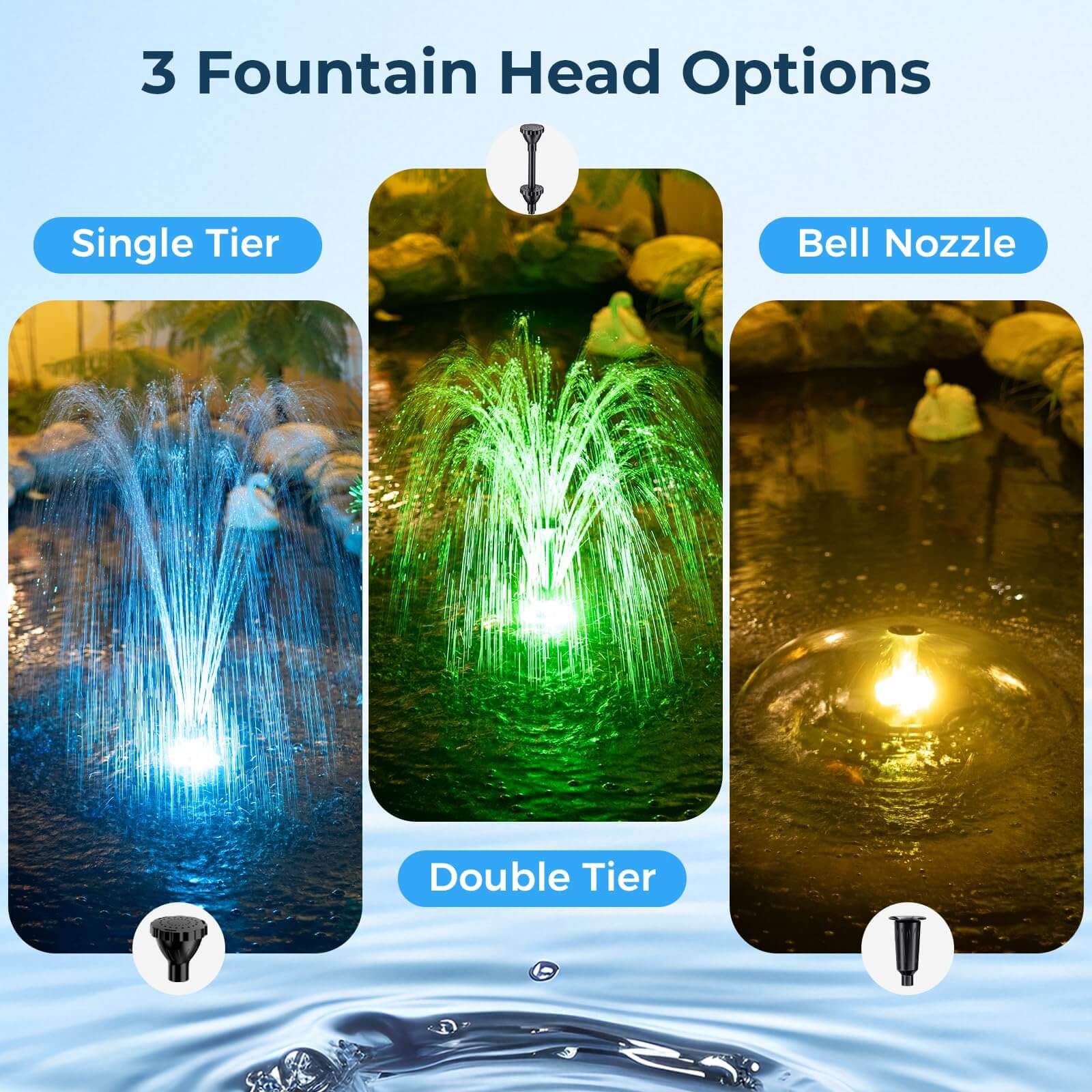 floating fountains for ponds,floating pond fountain with led lights,floating pond fountain with lights,floating water fountain