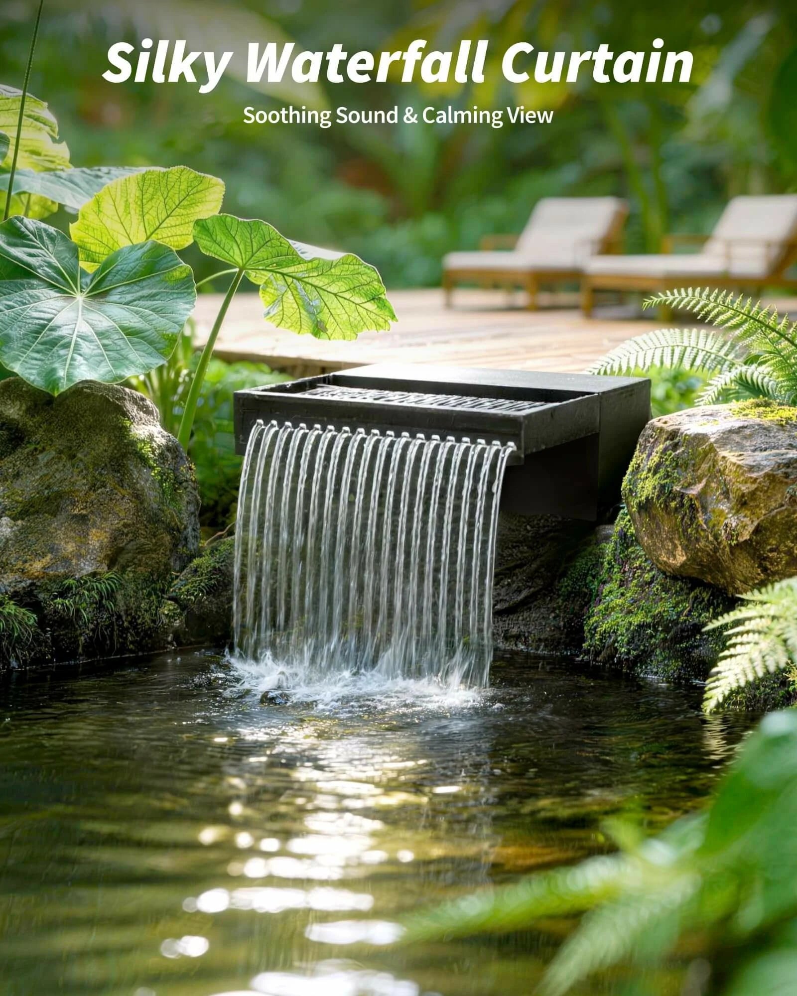 70W 680GPH Solar Waterfall Pump Kit with 12" Spray Spillway