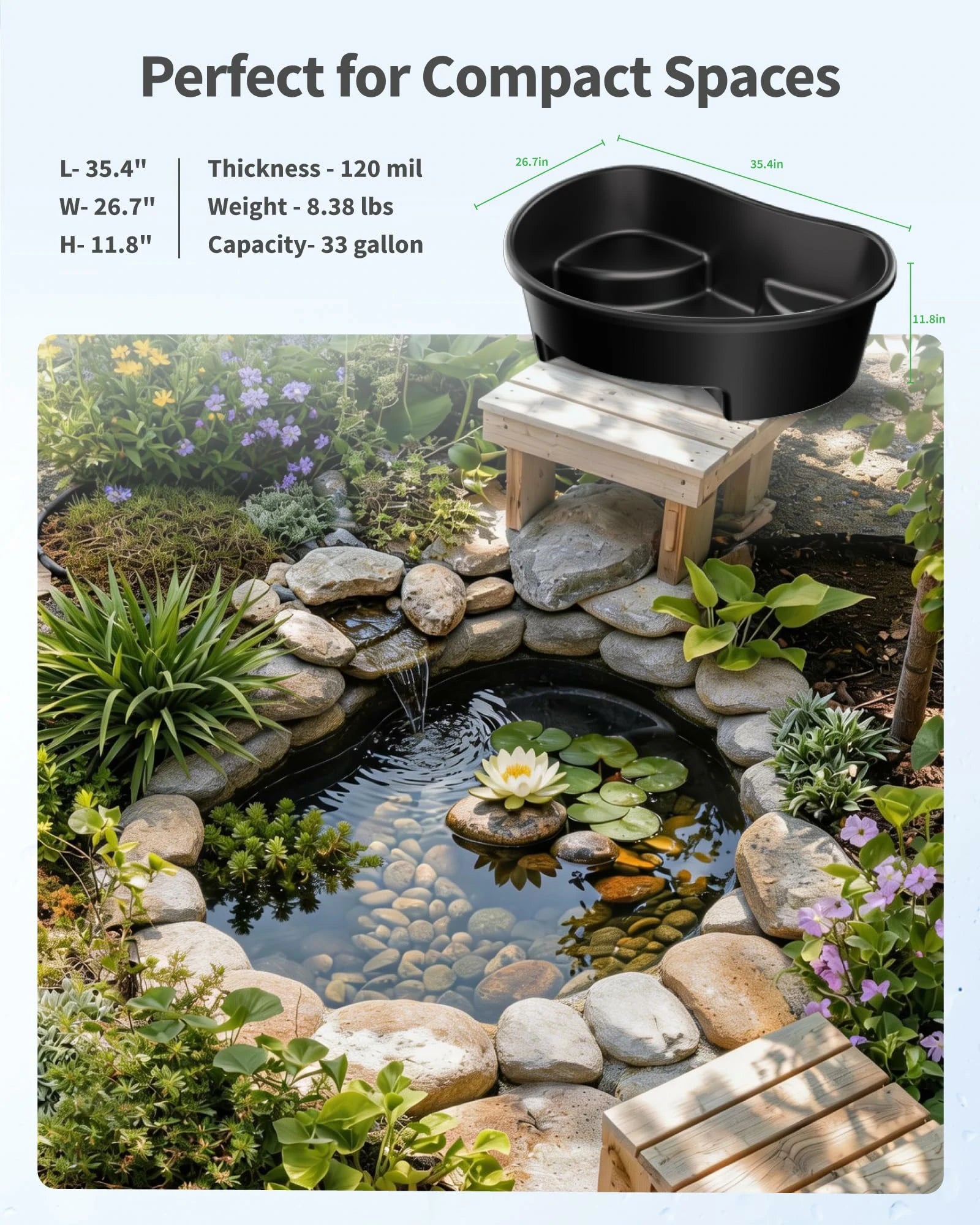 33 Gallon Rigid Plastic Pond