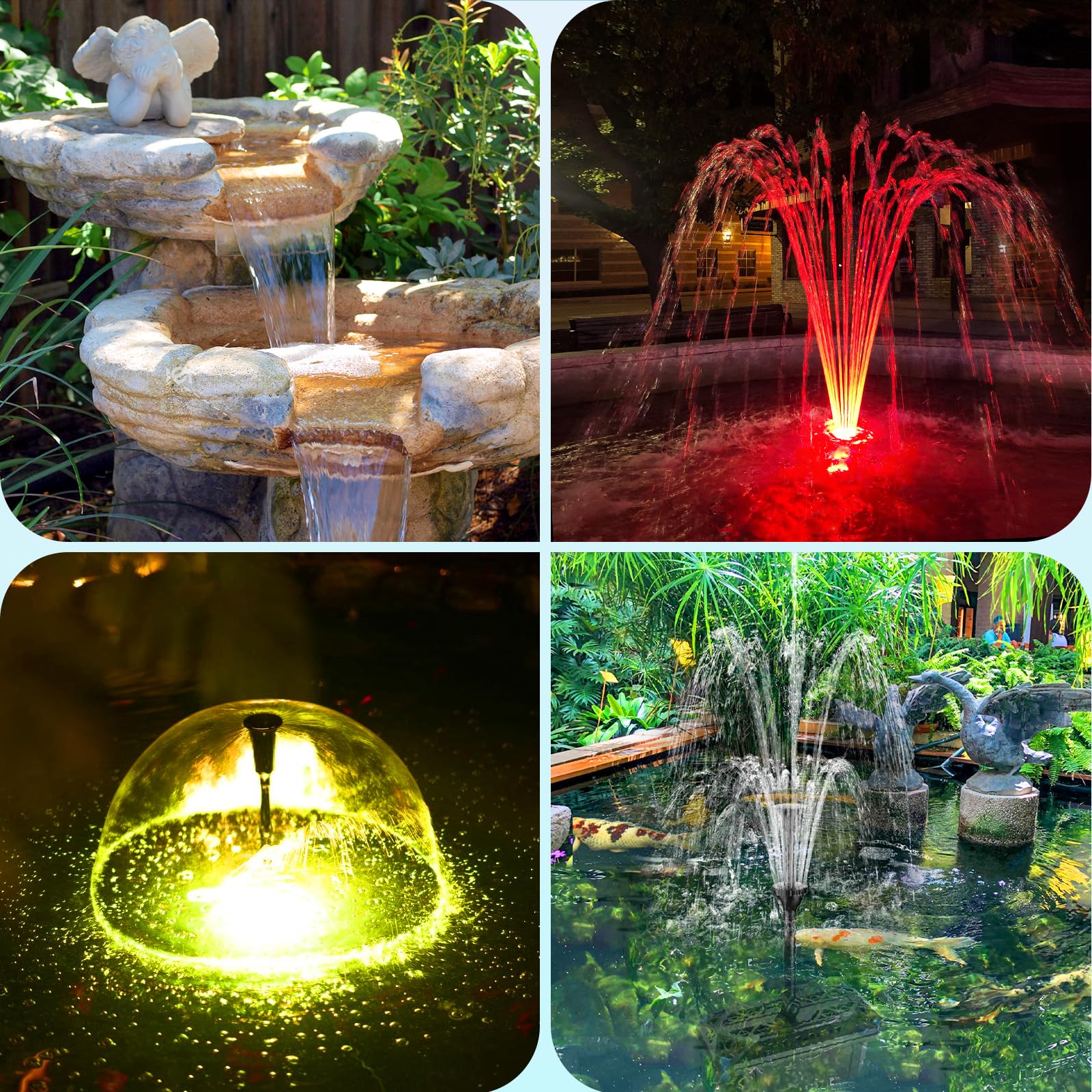 P2326D 40W 660GPH AC Pond Filter Fountain with Light