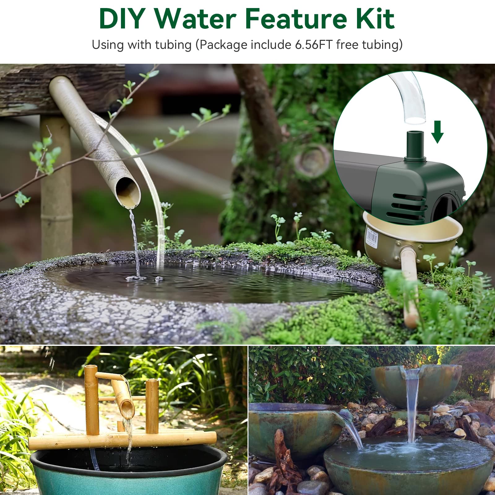 20W 280GPH Solar Water Fountain Pump (Green)