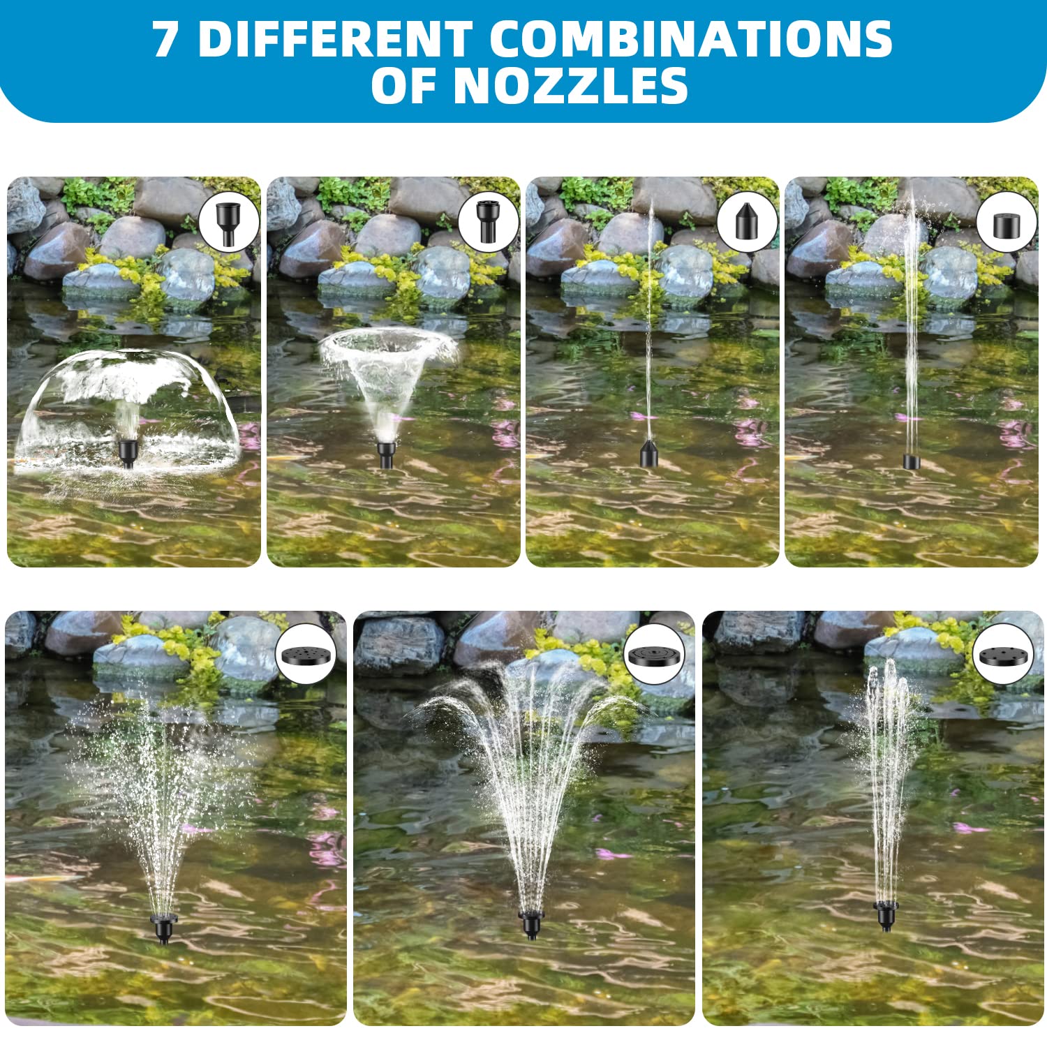 12W 160GPH Solar Water Fountain Pump - Black Pump