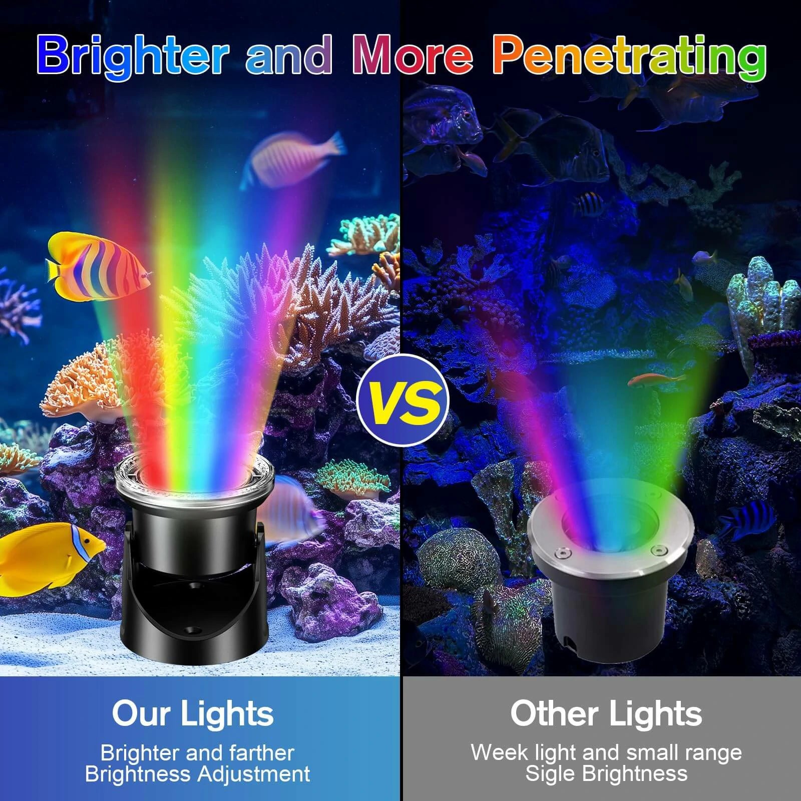4-Head Colored adjustable Underwater Pond Lights