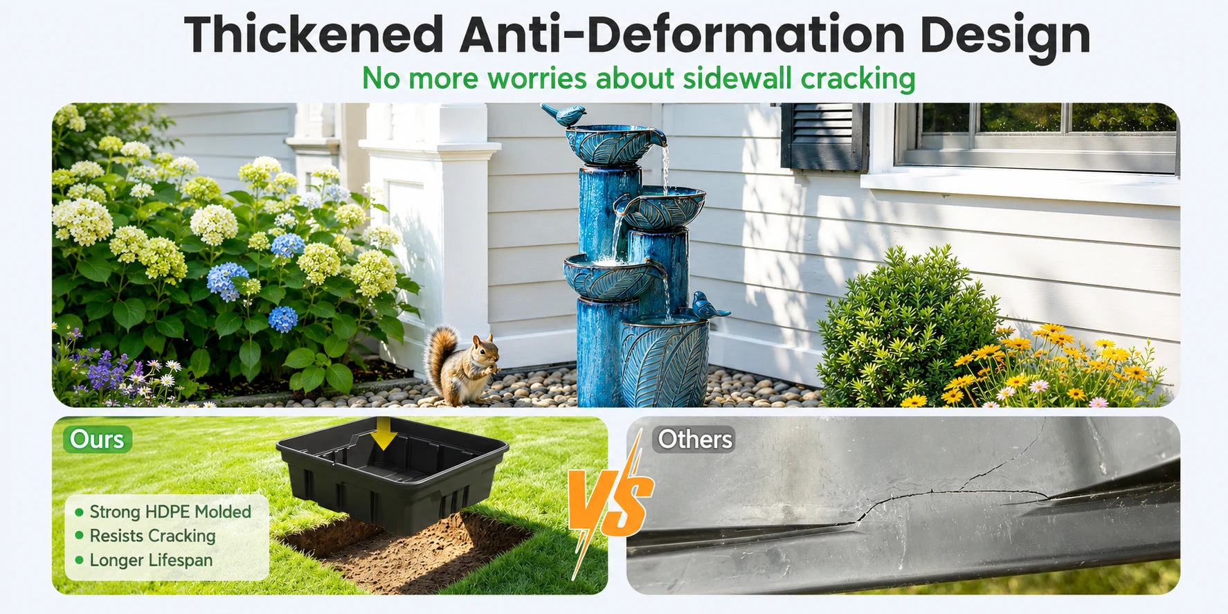 pondless waterfall vault anti-deformation
