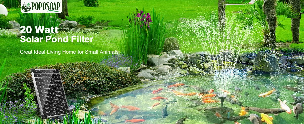 poposoap solar pond filter and pump