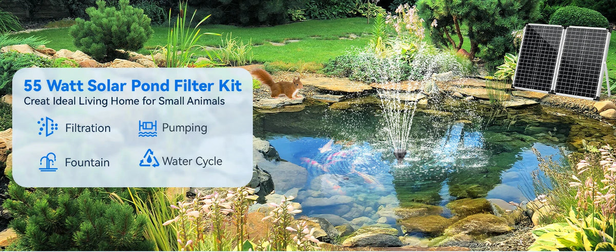 poposoap solar power filter for pond