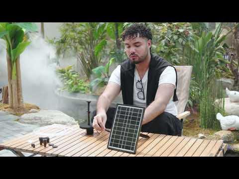 8W 80GPH Solar Birdbath Fountain Pump with 3000mAh Battery