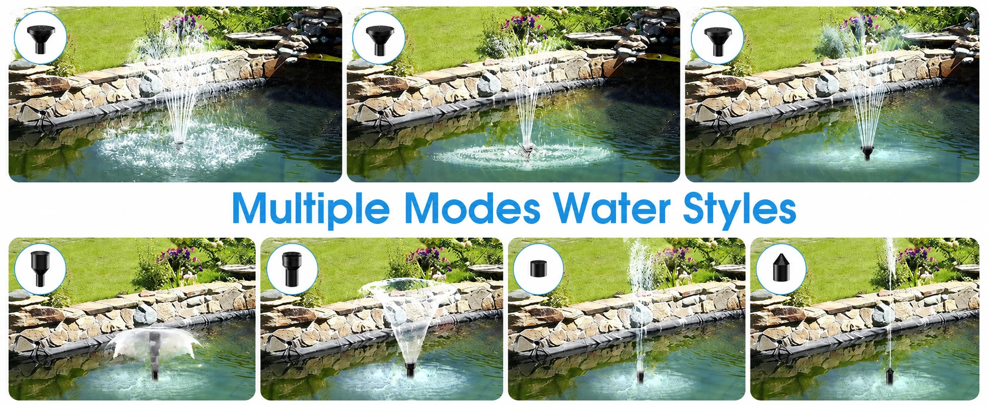 small solar powered fountain pump nozzle