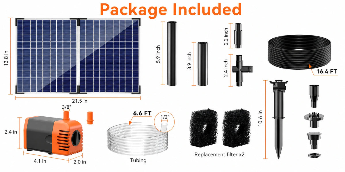 solar fountain pumps package