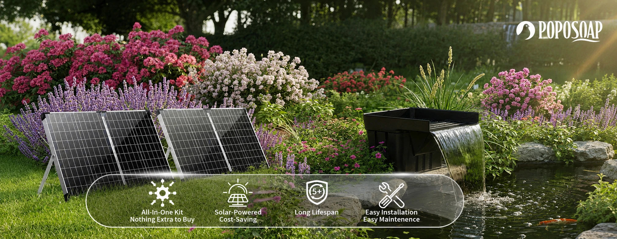 solar pump for waterfall feature