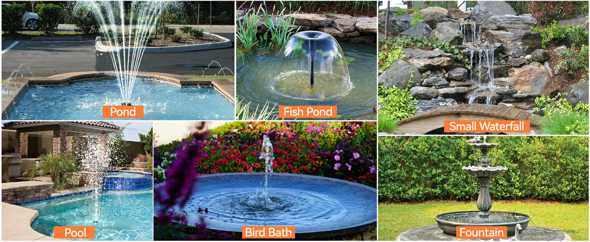 solar pump fountain scene