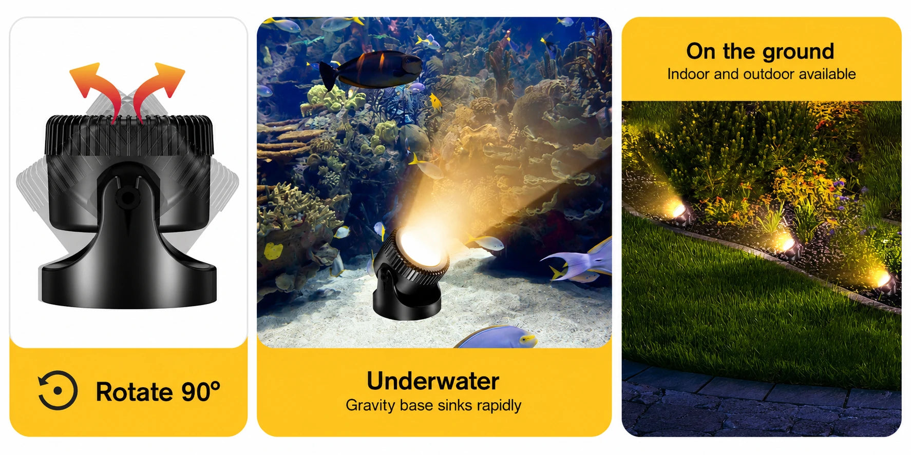 underwater lights for pond rotate