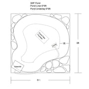 6′ x 6′ Pond Pro Kit | 5-in-1 Filter, Waterfall, Lights, Pond Liner & Underlayment