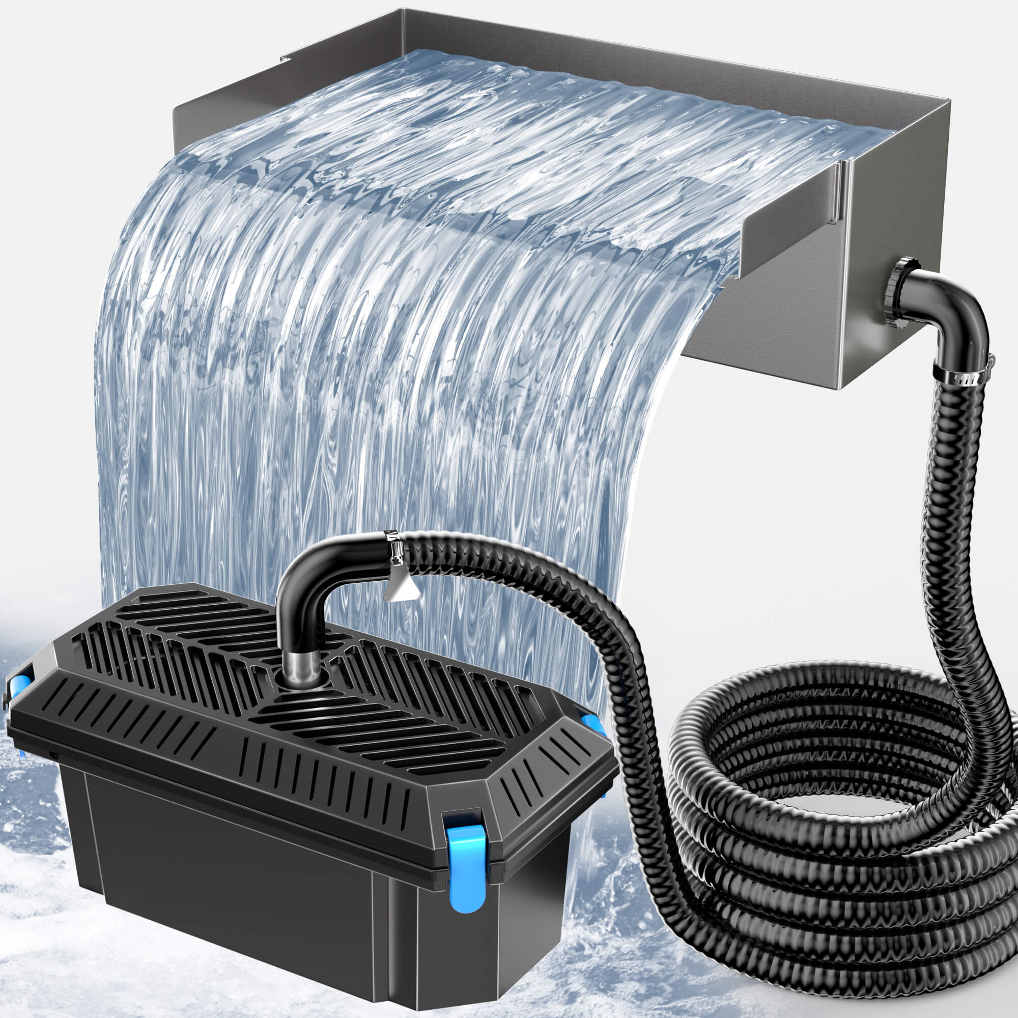40W 660GPH Waterfall Spillway with Pond Filter Kit