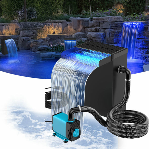 660GPH Waterfall Pump Kit with 8"x13.4" Spillway (LED)