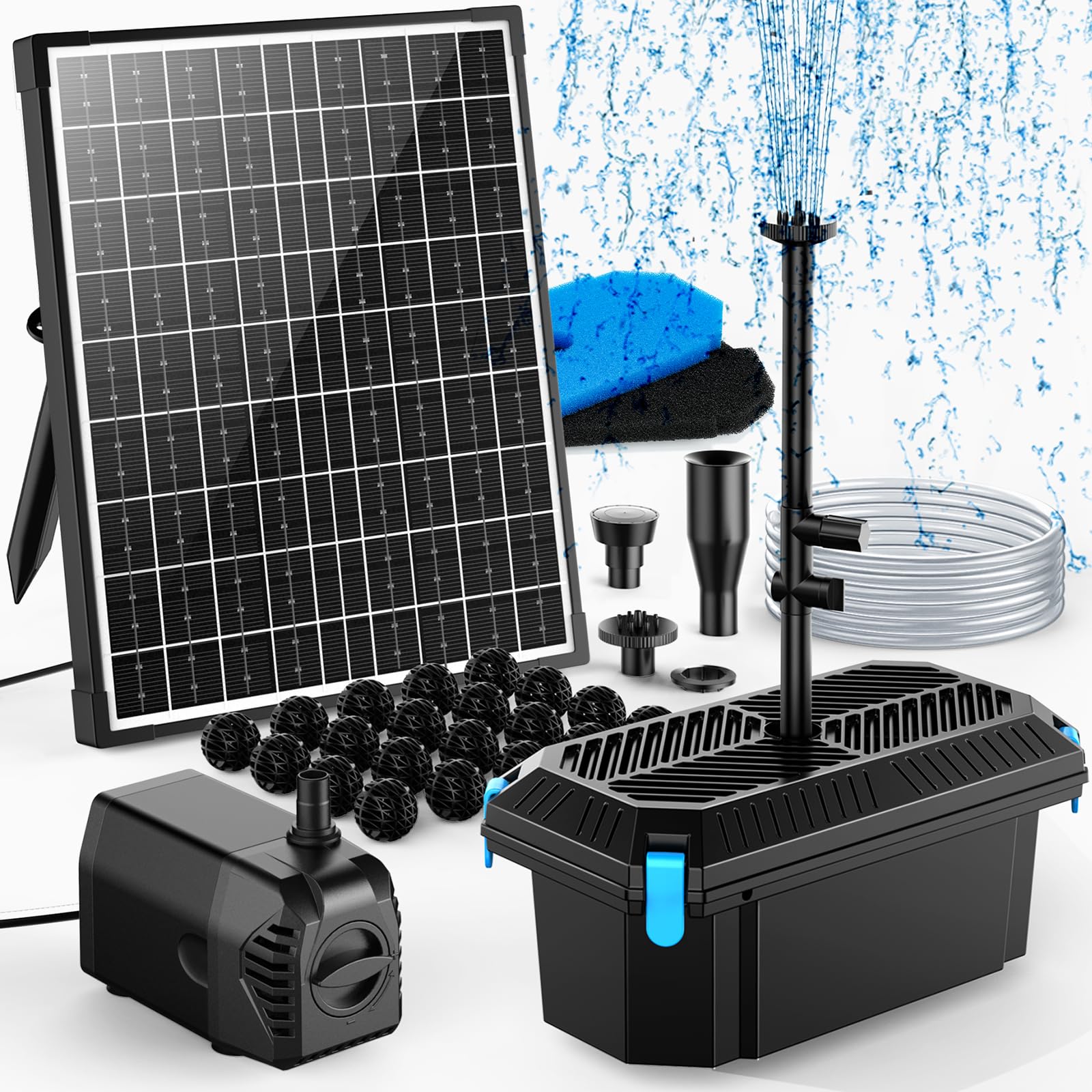 POPOSOAP 280 GPH Submersible Water Pump - 20W, 6.5ft Lift, Adjustable Flow For Aquariums, Fountains, Ponds
