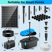 20W 320GPH Solar Water Pond Pump and filter kit suitable for small ponds