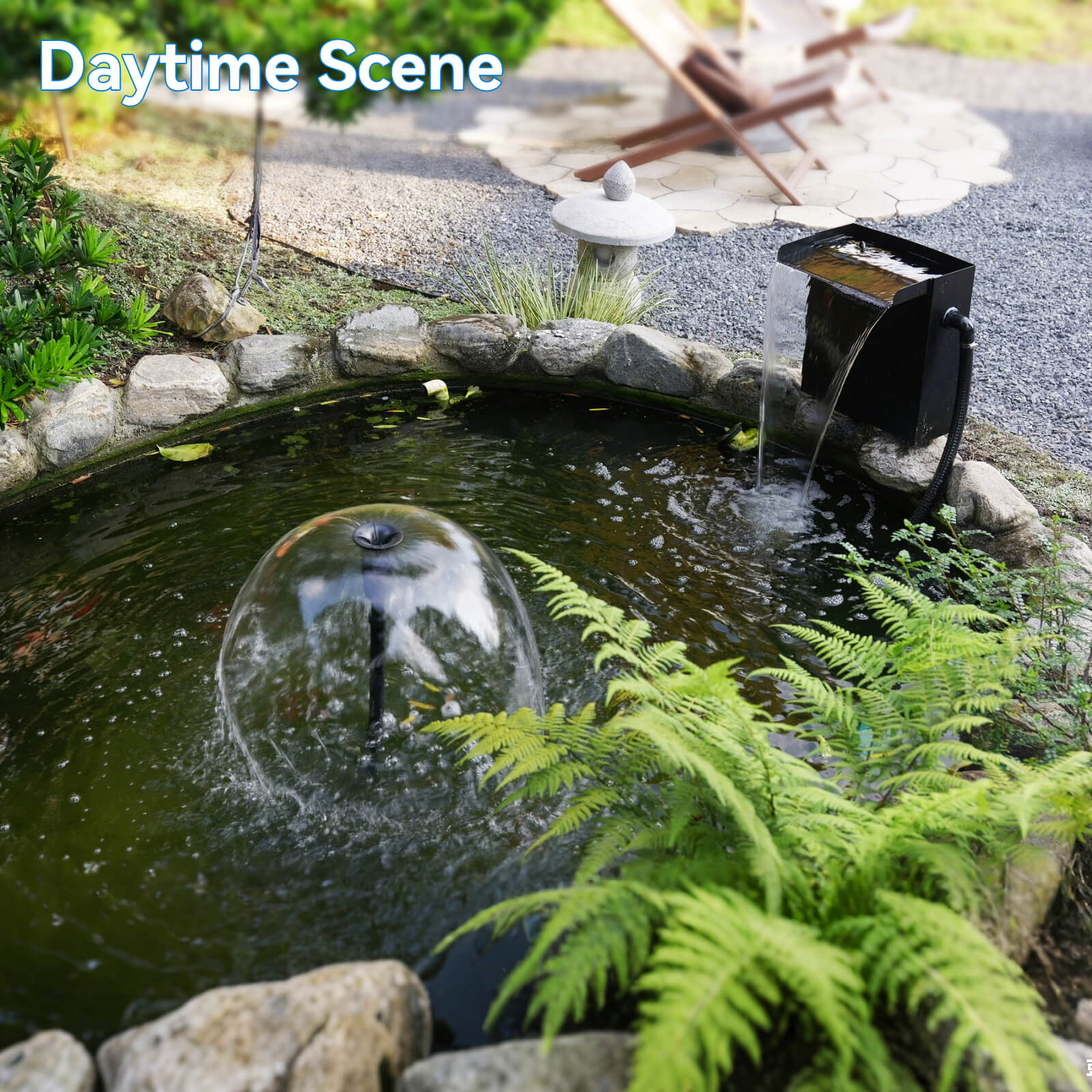 4′ x 4′ Pond Advanced Kit | 5-in-1 Filter, Waterfall, Lights, Pond Liner & Underlayment