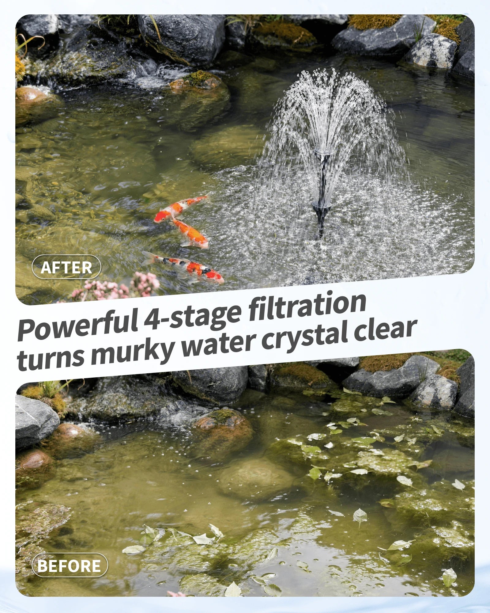 PF300 660GPH AC Pond Filter Fountain with Light